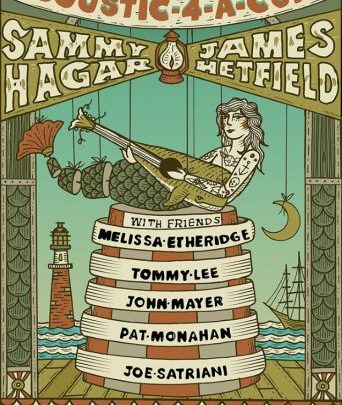 TOMMY LEE, JOE SATRIANI To Join JAMES HETFIELD, SAMMY HAGAR At 'Acoustic-4-A-Cure' Benefit Concert - @Blabbermouth.net #joesatriani #jameshetfield Artes & contextos acoustic4cure2016poster
