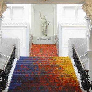 Artist Leon Tarasewicz Covers the Poland National Gallery’s Great Hall Staircase in Splatter Paint – @This Is Colossal0 (0)
