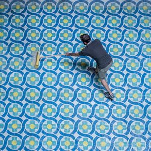 New Spray Painted Tile Floor Installations by Javier De Riba @This Is Colossal0 (0)