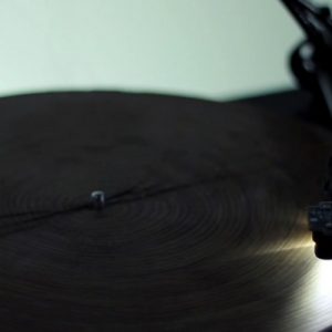 A record player that plays slices of wood