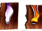 Glass Vases Formed Within Wooden