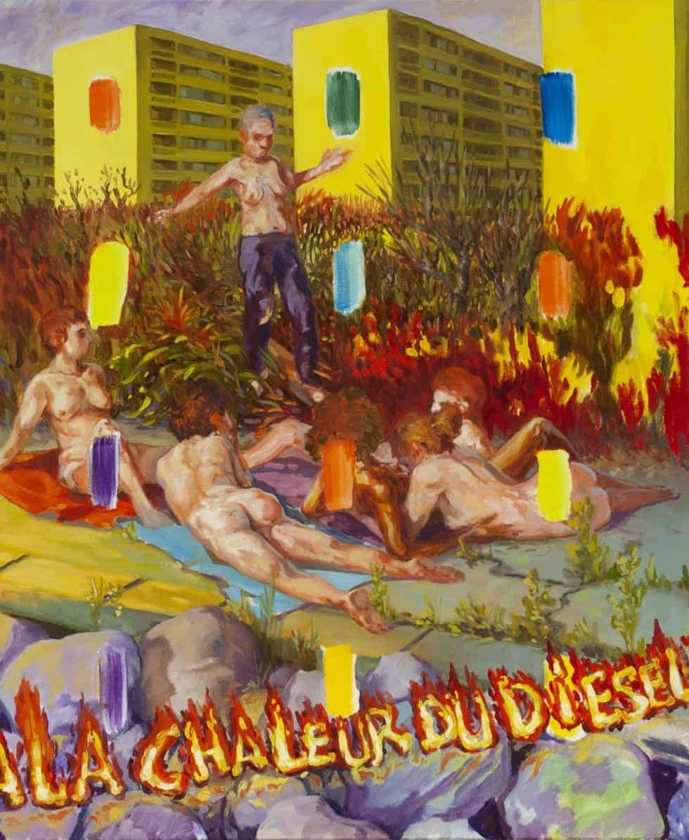 Enzo Certa - Forçar o vício Artes & contextos A la chaleur du diesel – huile sur toile – 2020 46 x 38cm