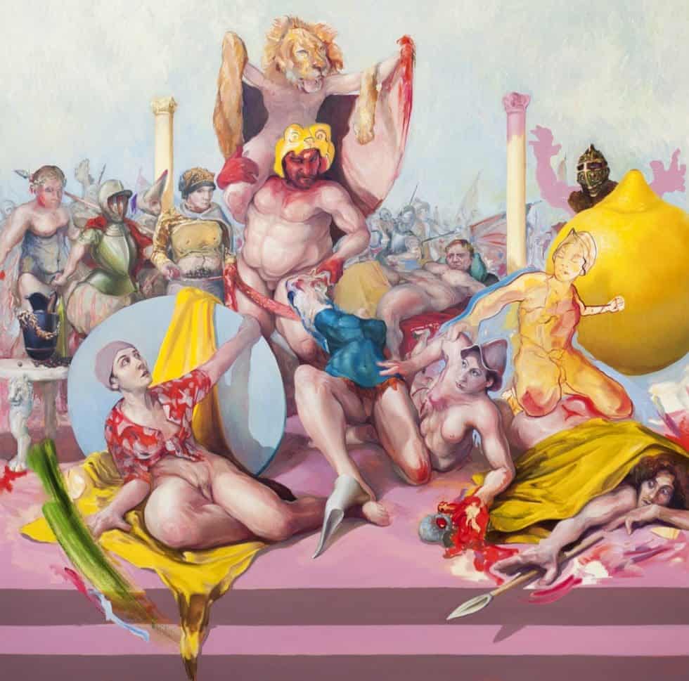 Enzo Certa - Forçar o vício Artes & contextos Heliogabale et ses amours ou le grand citron – huile sur toile – 2019 – 185 x 185cm