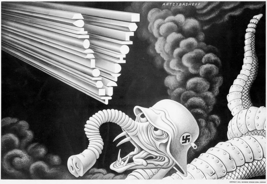 Ilustrações Anti-Nazis do Ilustrador Boris Artzybasheff Artes & contextos Boris Artzybasheff world war 3 1200x954 1